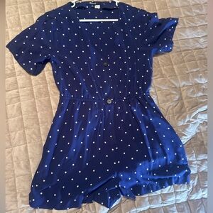 EUC Madewell Navy Blue Polka Dot Romper